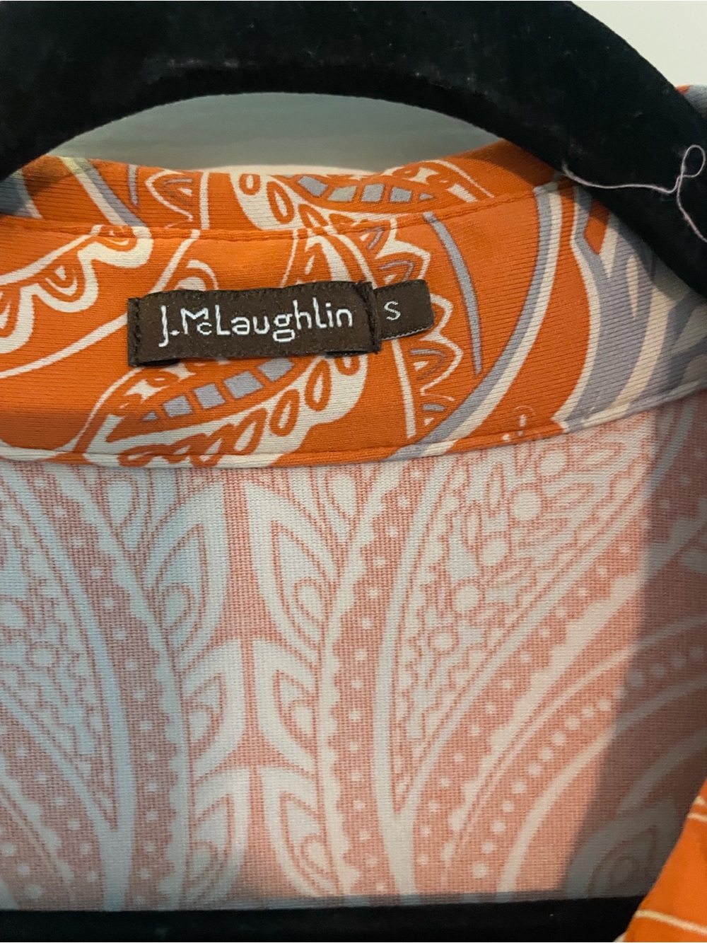 J. McLaughlin Orange Paisley Button-Front Midi Dress - Picture 2 of 3